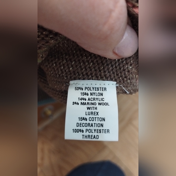 Blank London Floral Light Brown Pink Teal Sweater Sz X-Large - Picture 6 of 6